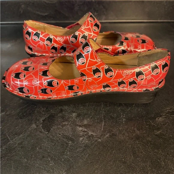 Alegria Paloma Coral Owl print Mary Jane shoes US 9.5-10 - Picture 9 of 11
